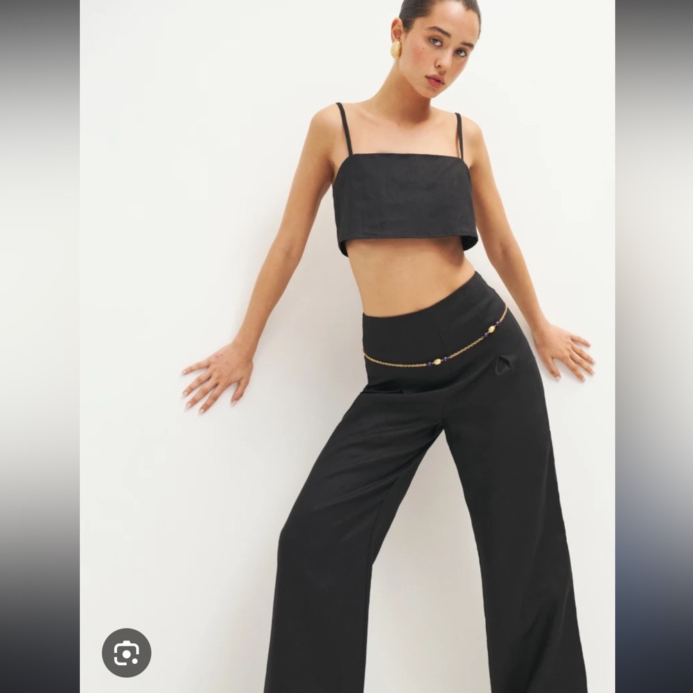 Reformation Black Crop Top